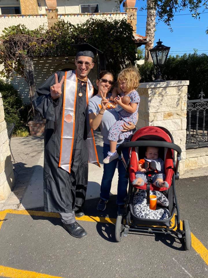 Jonah Goldberg and wife Elizabeth Goldberg, with daughter Chaya, and son Phillip