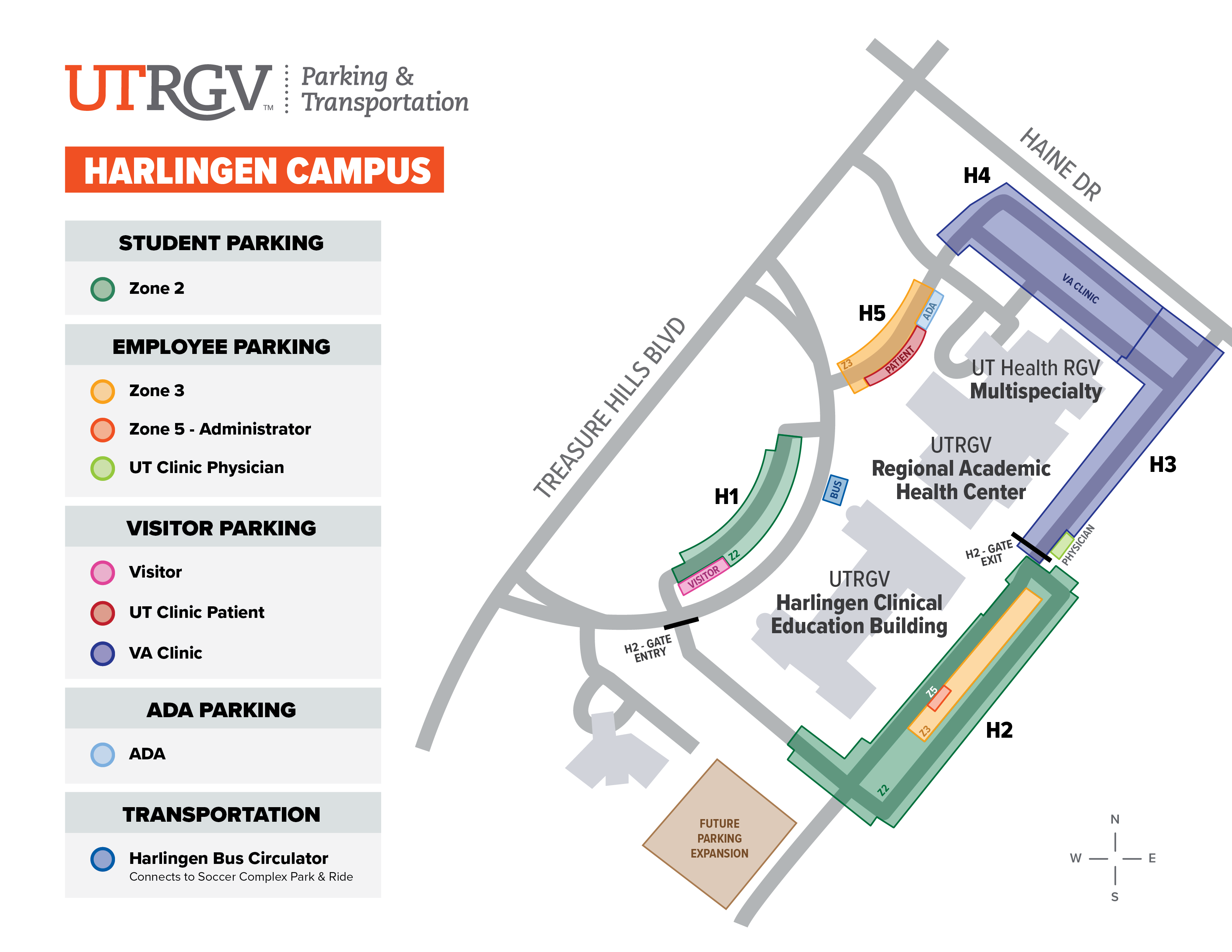 Harlingen Campus Parking Map